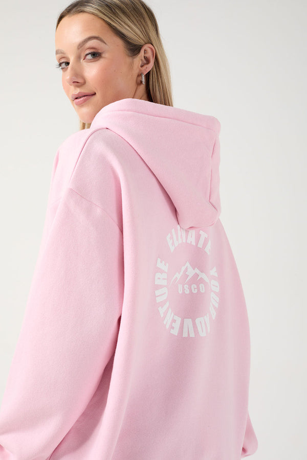 The Turas Hoodie in Baby Pink 1992