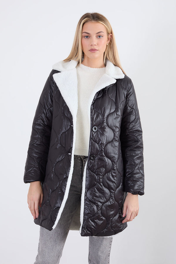 PD5366 Puffer Coat in Black