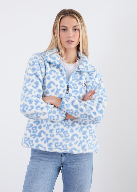 The Trek fleece in Blue leopard