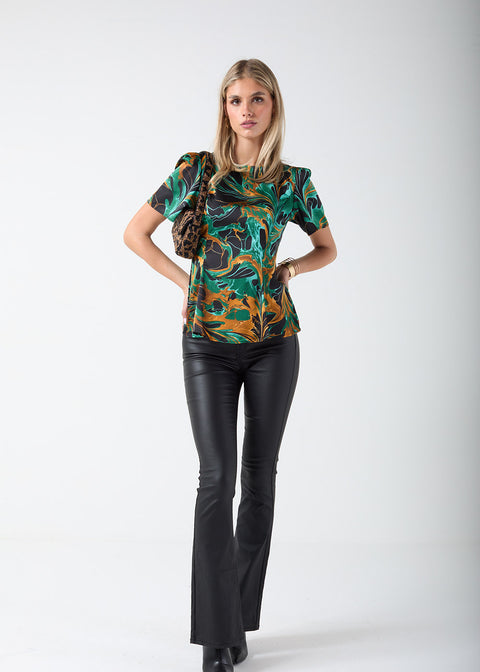 Marc Angelo Satin Blouse -  MA82265 T252 GRN