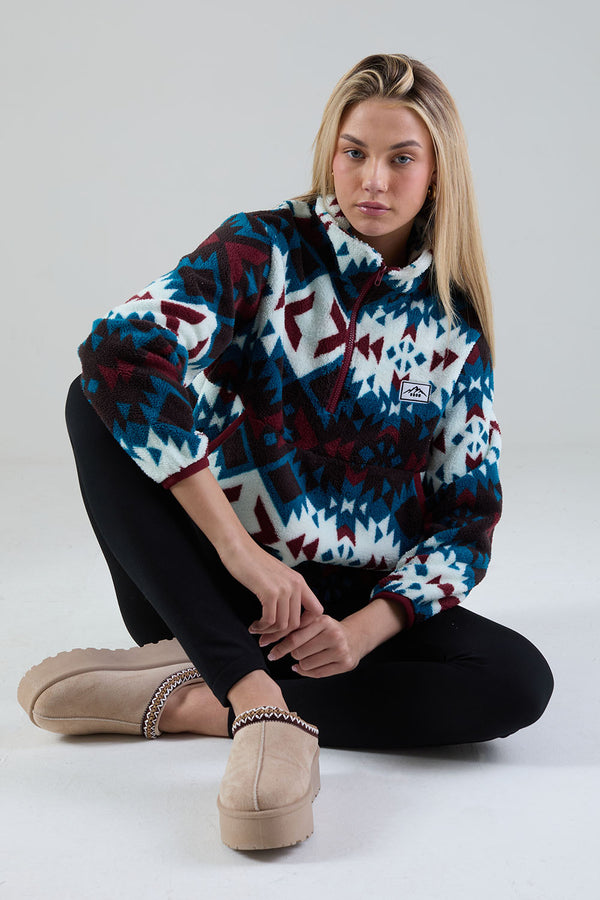 Molly Fleece In red Aztec USCO45508