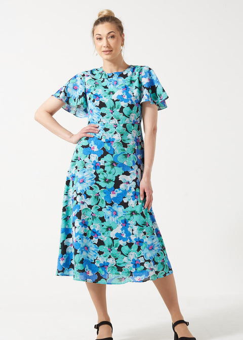 Marc Angelo Flutter Sleeve Dress