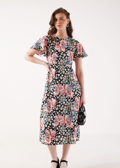 Marc Angelo Flutter Sleeve Dress