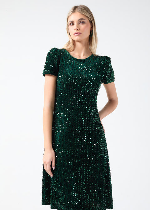 Marc Angelo Sequin Short Dress MA51195 Grn