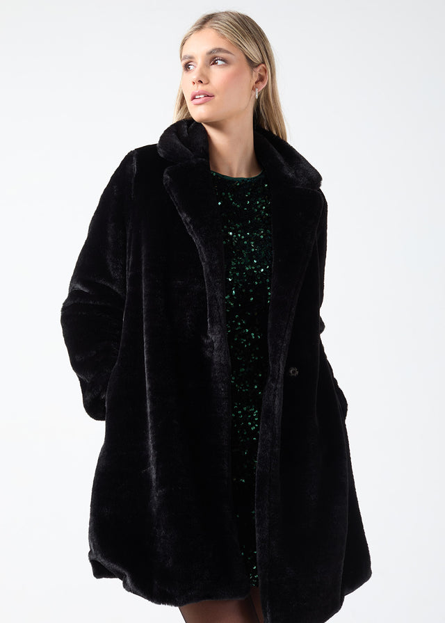 Marc Angelo Fur Jacket MA55506 BLK