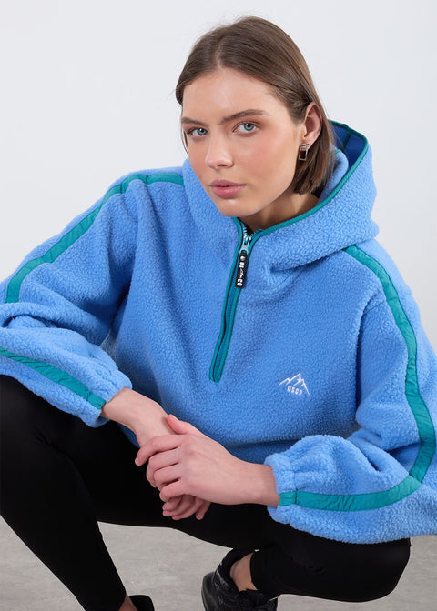 The Echo Fleece in Cornflower and Teal US45513