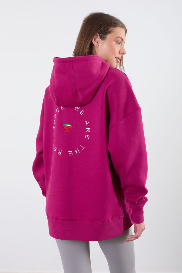 The Resistance Hoodie in Dark Pink US45517