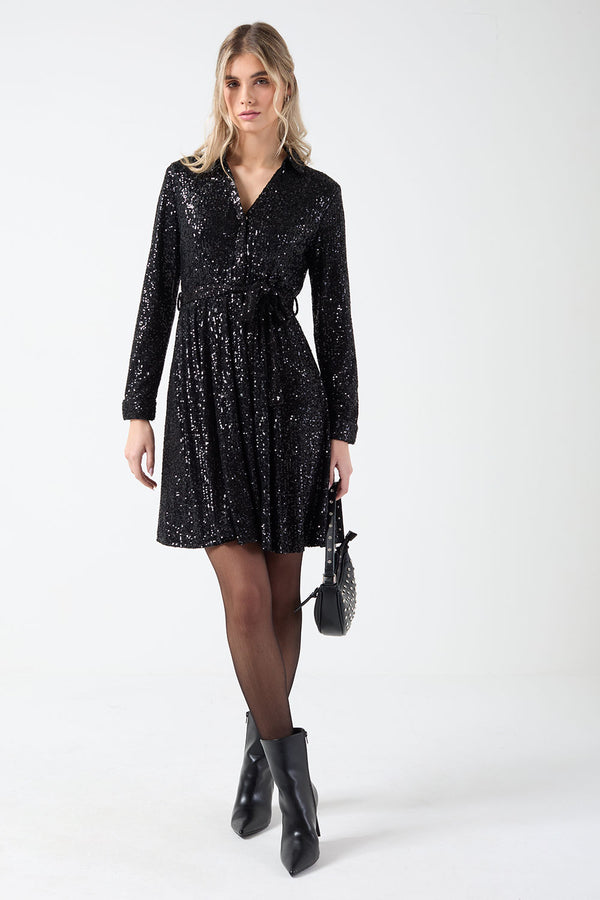 Marc Angelo Sequin shirt dress