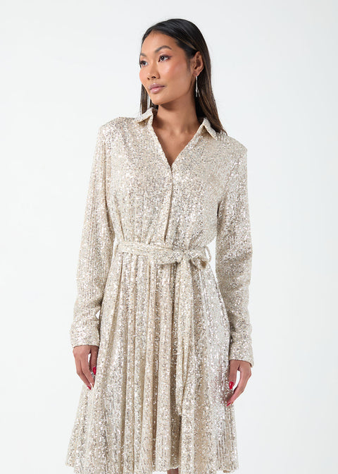 Marc Angelo Sequin shirt dress