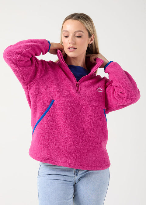 Molly contrast fleece in fushcia/cobalt US44508