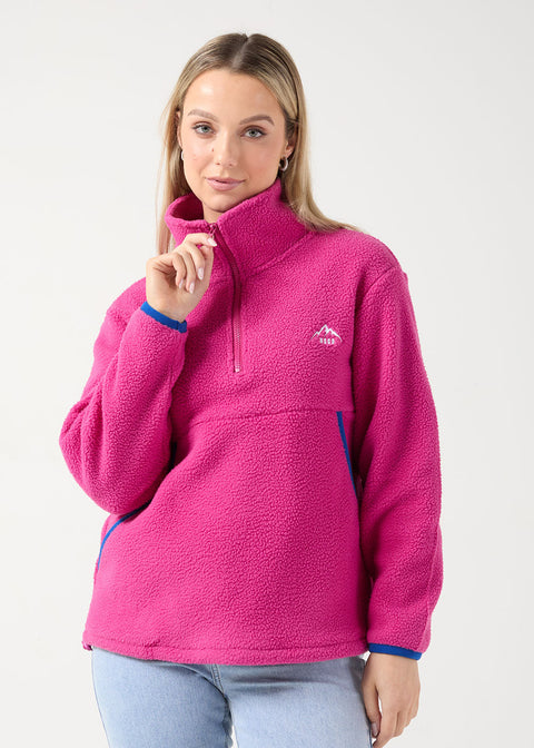 Molly contrast fleece in fushcia/cobalt US44508